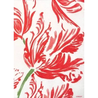 Nappe en intissé Tulipe Rouge - 160 cm x 240 cm Françoise Paviot