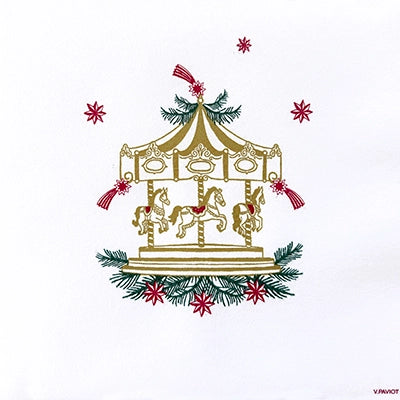 Grande Serviette en Intissé Carrousel - 40 x 40 cm