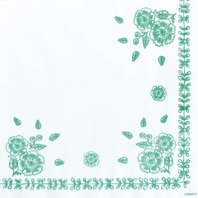 Grande Serviette compostable Faience vert 40x40 cm