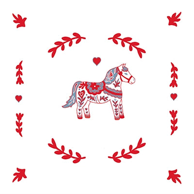 Grande Serviette en Intissé Poney - 40 x 40 cm