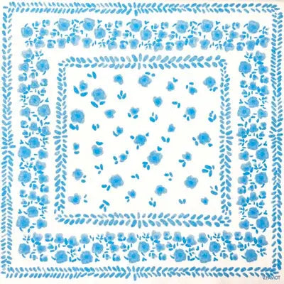 Grande Serviette en Intissé Bandana Bleu - 40 x 40 cm