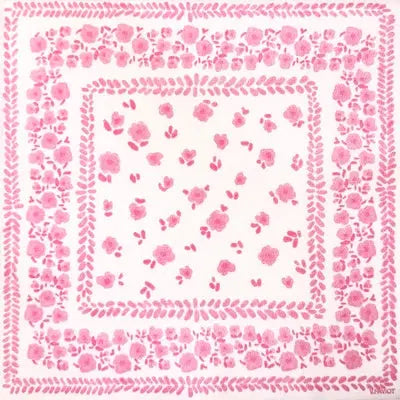 Grande Serviette en Intissé Bandana Rose - 40 x 40 cm