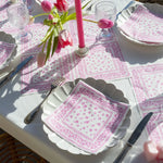 Grande Serviette en Intissé Bandana Rose - 40 x 40 cm