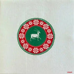 Grande Serviette en Intissé Cerf Brodé - 40 x 40 cm