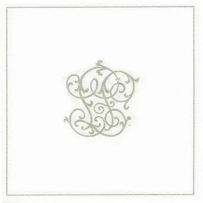 Grande Serviette en Intissé Chiffre Argent - 40 x 40 cm
