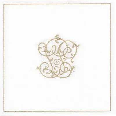 Grande Serviette en Intissé Chiffre Or - 40 x 40 cm