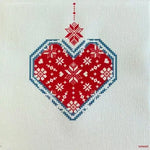 Grande Serviette en Intissé Coeur Brodé - 40 x 40 cm