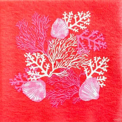 Grande Serviette en Intissé Corail - 40 x 40 cm