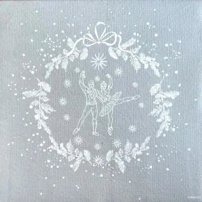 Grande Serviette en Intissé Danseurs Argent - 40 x 40 cm