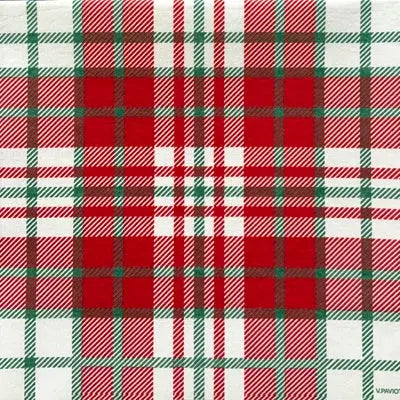 Grande Serviette en Intissé Écossais Vert - 40 x 40 cm