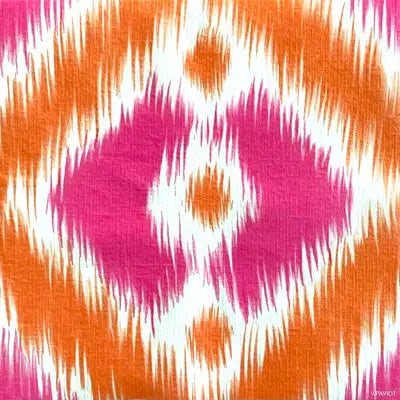 Grande Serviette en Intissé Ethnique Rose - 40 x 40 cm