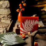 Grande Serviette en Intissé Fougère Orange - 40 x 40 cm