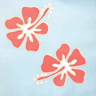 Grande Serviette en Intissé Hibiscus Bleu - 40 x 40 cm