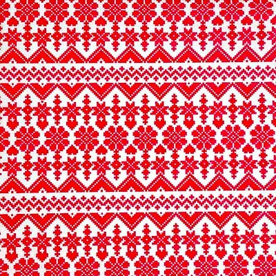 Grande Serviette en Intissé Jacquard Rouge - 40 x 40 cm