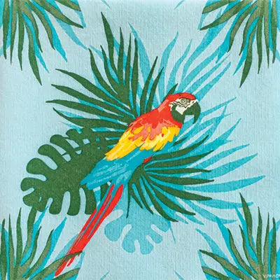 Grande Serviette en Intissé Perroquet - 40 x 40 cm