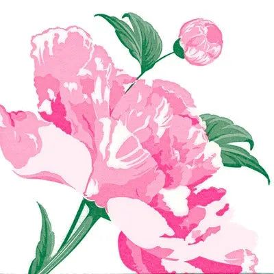 Grande Serviette en Intissé Pivoine - 40 x 40 cm