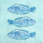 Grande Serviette en Intissé Poisson Lumineux Bleu - 40 x 40 cm