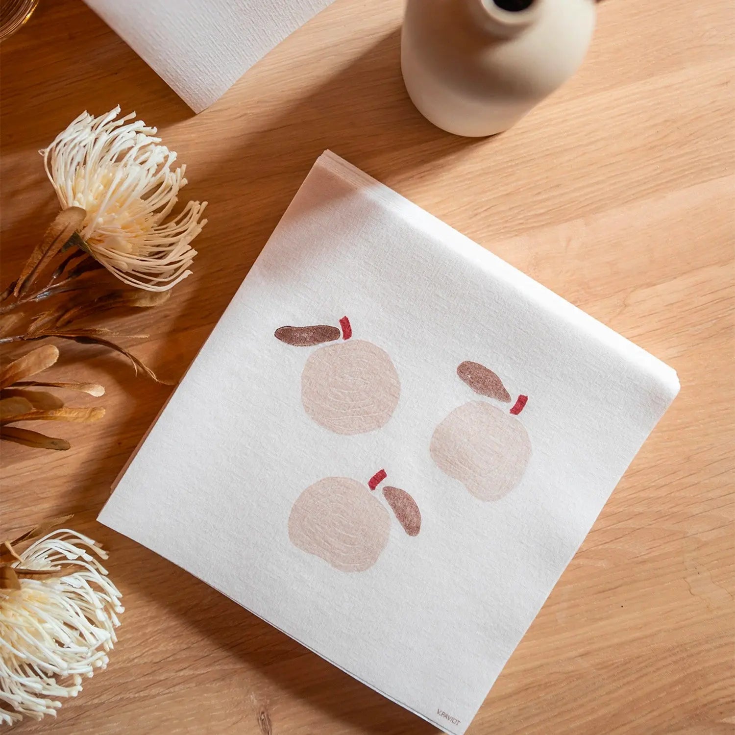 Grande Serviette en Intissé Pomme 2024 - 40 x 40 cm