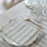 Grande Serviette en Intissé Rayure Bleu Gris - 40 x 40 cm