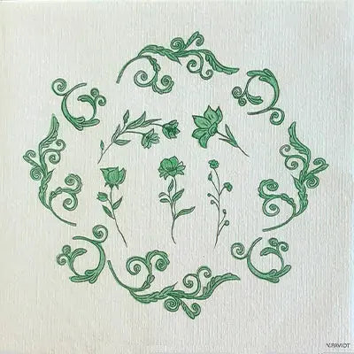 Grande Serviette en Intissé Régence Vert - 40 x 40 cm
