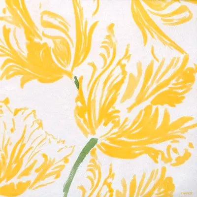 Grande Serviette en Intissé Tulipe Jaune - 40 x 40 cm