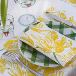 Grande Serviette en Intissé Tulipe Jaune - 40 x 40 cm