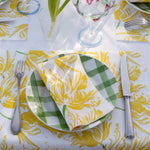 Grande Serviette en Intissé Tulipe Jaune - 40 x 40 cm