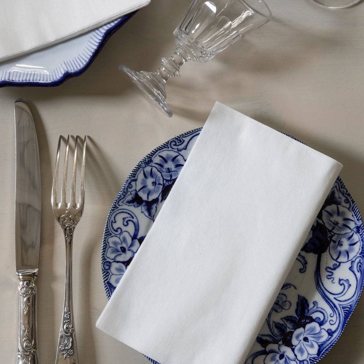 Grande Serviette compostable uni blanc 40x40 cm