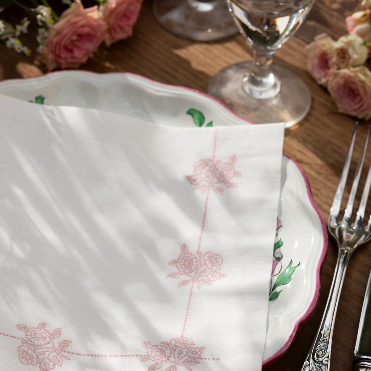 Grande Serviette compostable Grandma rose 40x40 cm