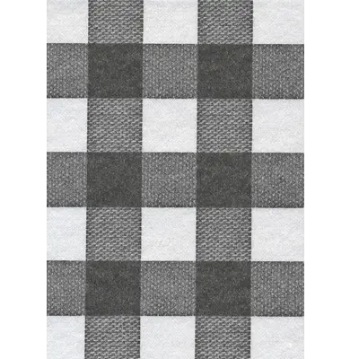 Nappe en Intissé Grand Vichy Noir - 160 cm x 240 cm
