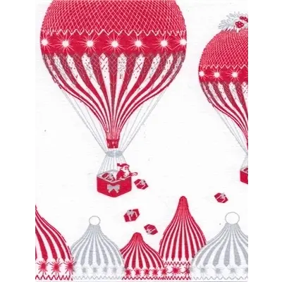 Nappe en Intissé Montgolfière Rouge - 160 cm x 240 cm