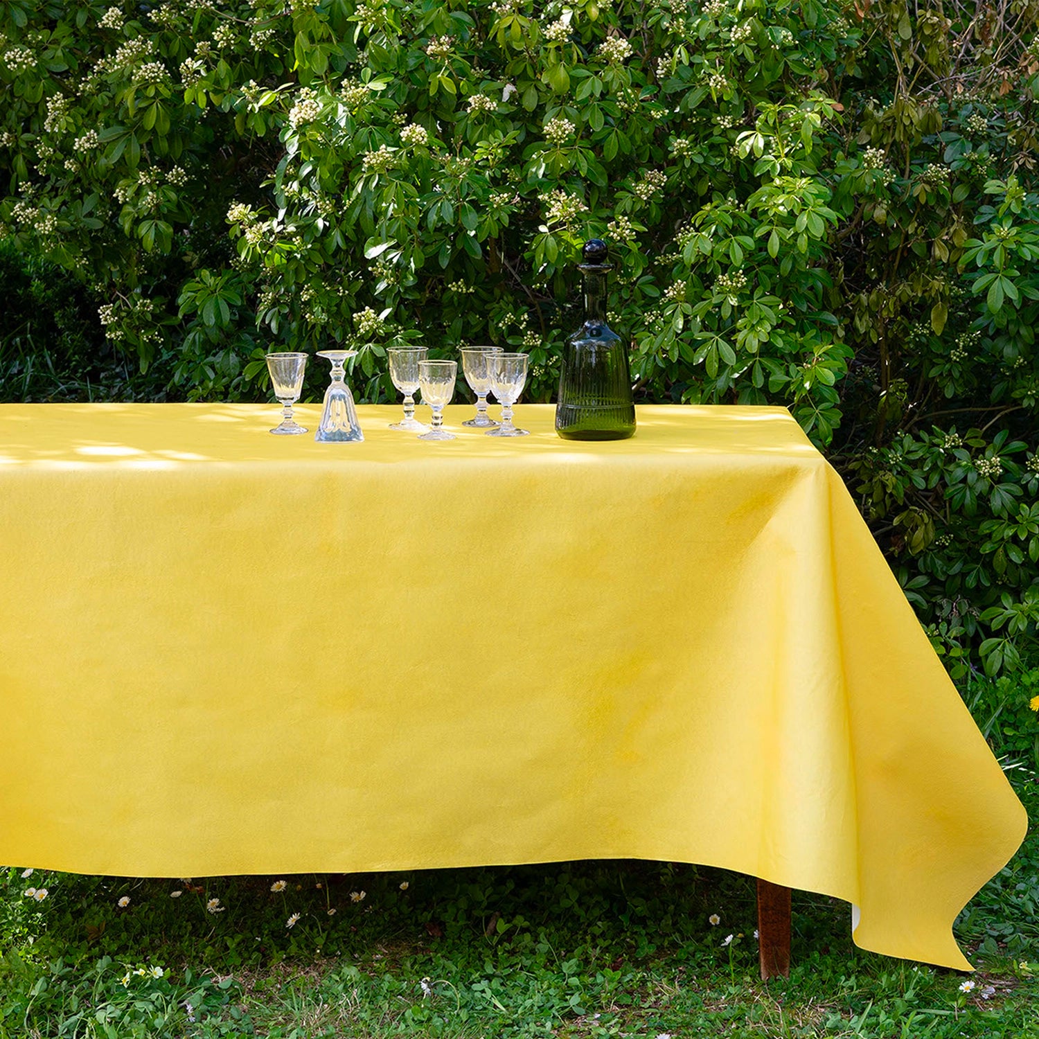 Mustard Yellow Non-Woven Tablecloth - 160 cm x 240 cm
