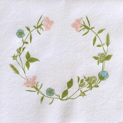 Grande Serviette en Intissé Fleurs des Prés - 40 x 40 cm
