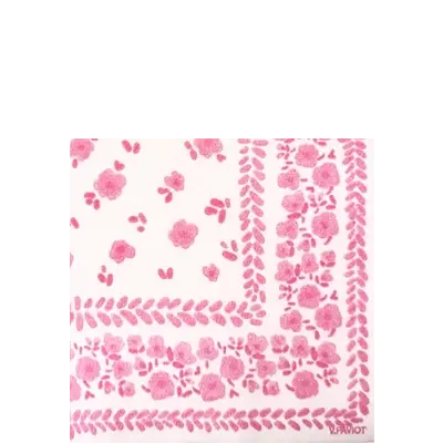 Serviette Cocktail en Intissé Bandana Rose - 25 x 25 cm