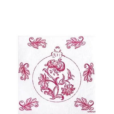 Serviette Cocktail en Intissé Boule Baroque - 25 x 25 cm