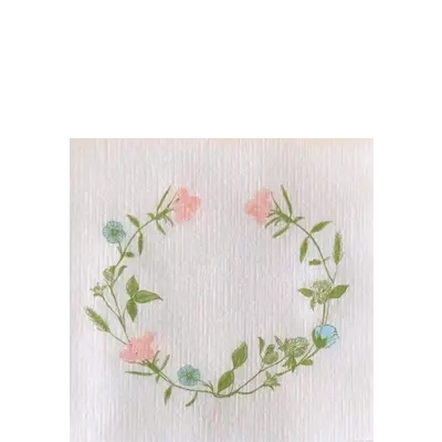 Serviette Cocktail en Intissé Fleurs des Prés - 25 x 25 cm