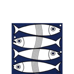 Serviette Cocktail en Intissé Motif Fish - 25 x 25 cm