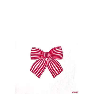 Serviette Cocktail en Intissé Noeud Rouge - 25 x 25 cm