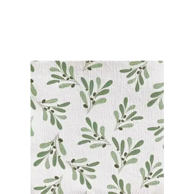 Serviette Cocktail en Intissé Olivier - 25 x 25 cm