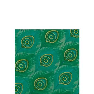 Serviette Cocktail en Intissé Paon - 25 x 25 cm