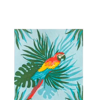 Serviette Cocktail en Intissé Perroquet - 25 x 25 cm