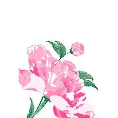 Serviette Cocktail en Intissé Pivoine - 25 x 25 cm