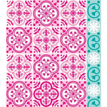 Serviette en rouleau en Intissé Carreau Fuchsia - 23.6 x 23.6 cm