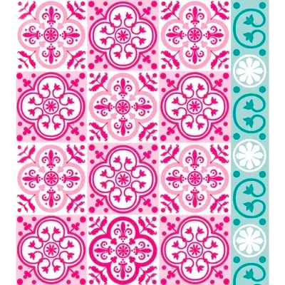Serviette en rouleau en Intissé Carreau Fuchsia - 23.6 x 23.6 cm