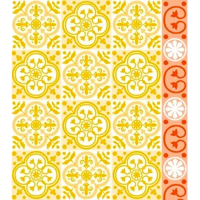 Serviette en rouleau en Intissé Carreau jaune - 23.6 x 23.6 cm