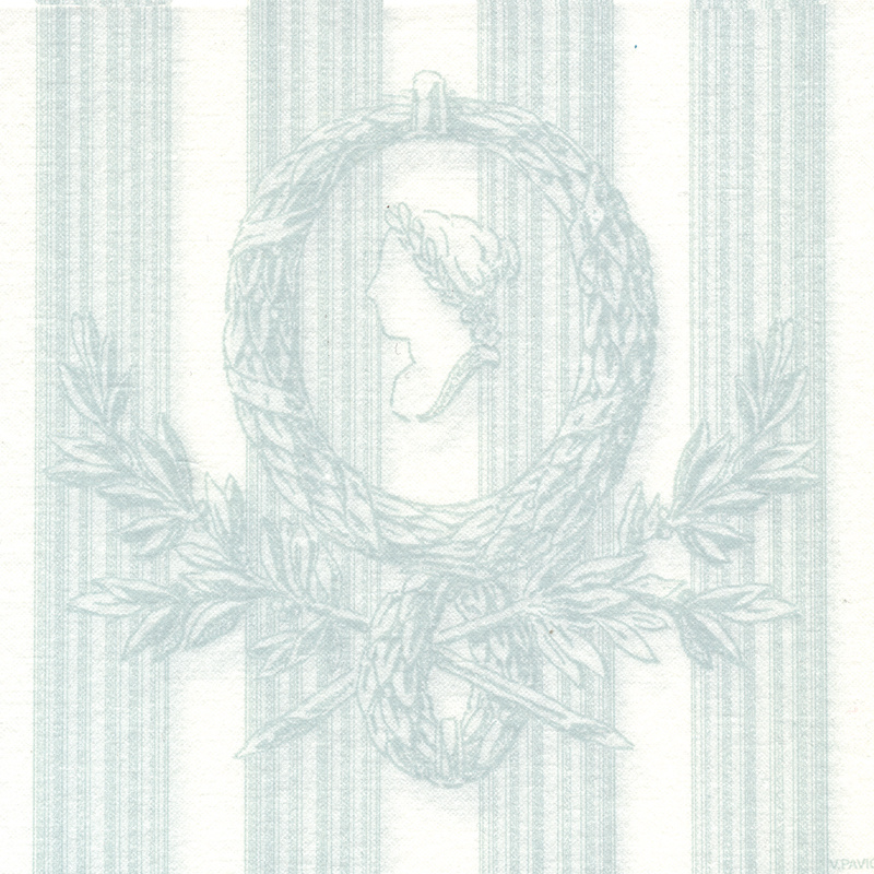 Françoise Paviot- serviette de table papier jetable aspect tissus madame vert