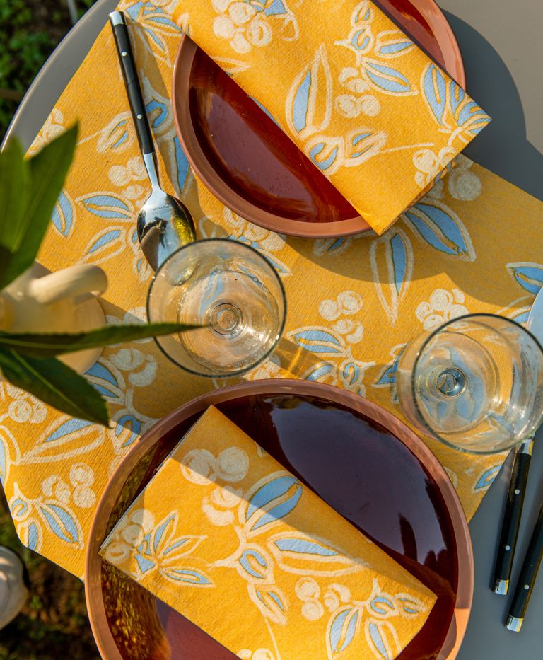 Serviettes De Table En Intissé Olivier | Le Comptoir De La Table